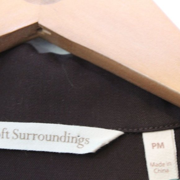 Soft Surroundings Quintessa Tencel Maxi Dress Brown Size PM Medium Petite H12691 - Picture 6 of 11